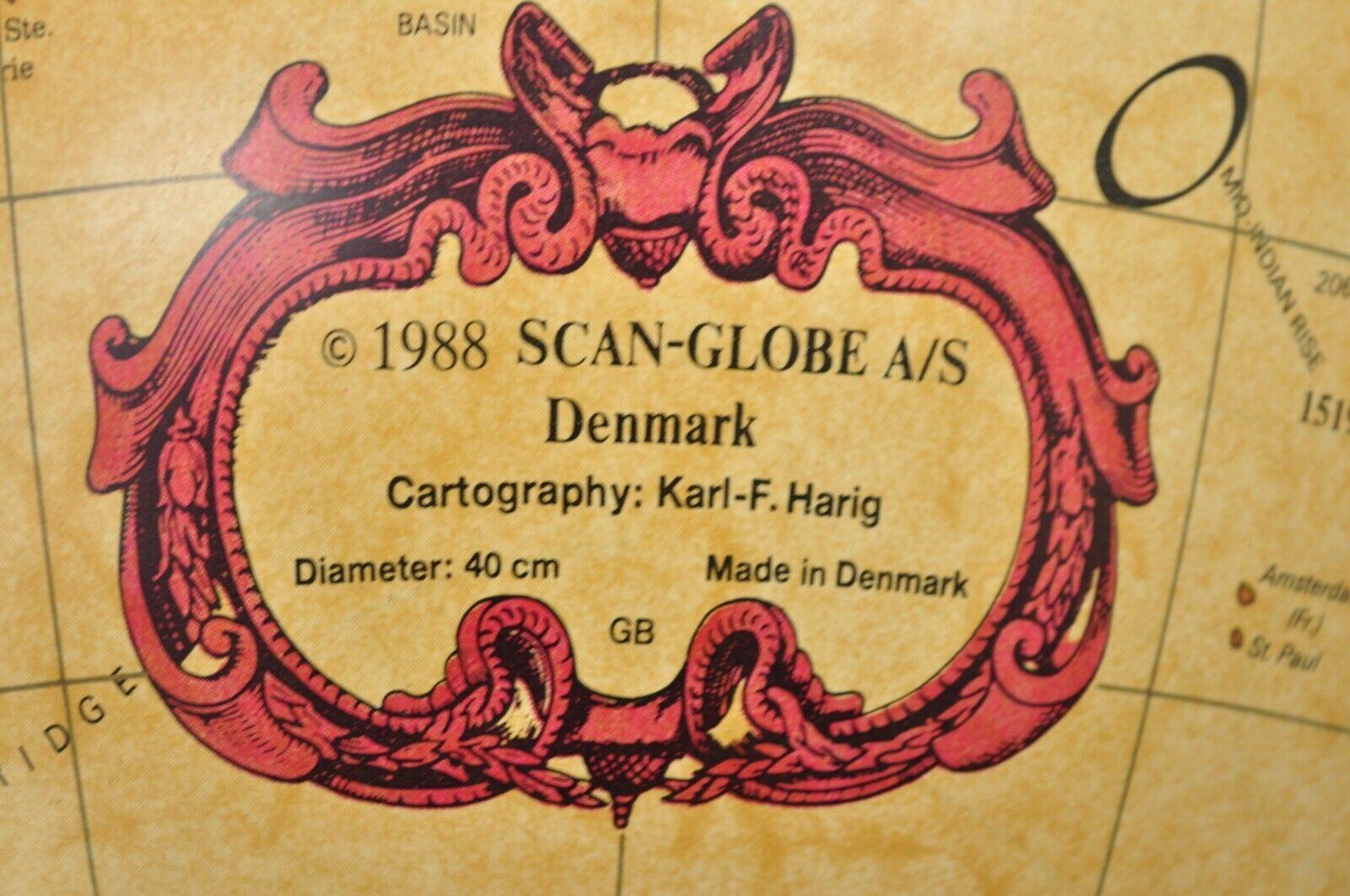 20th Century Vintage Scan Globe A/S Illuminated Lighted Globe on Stand, Denmark