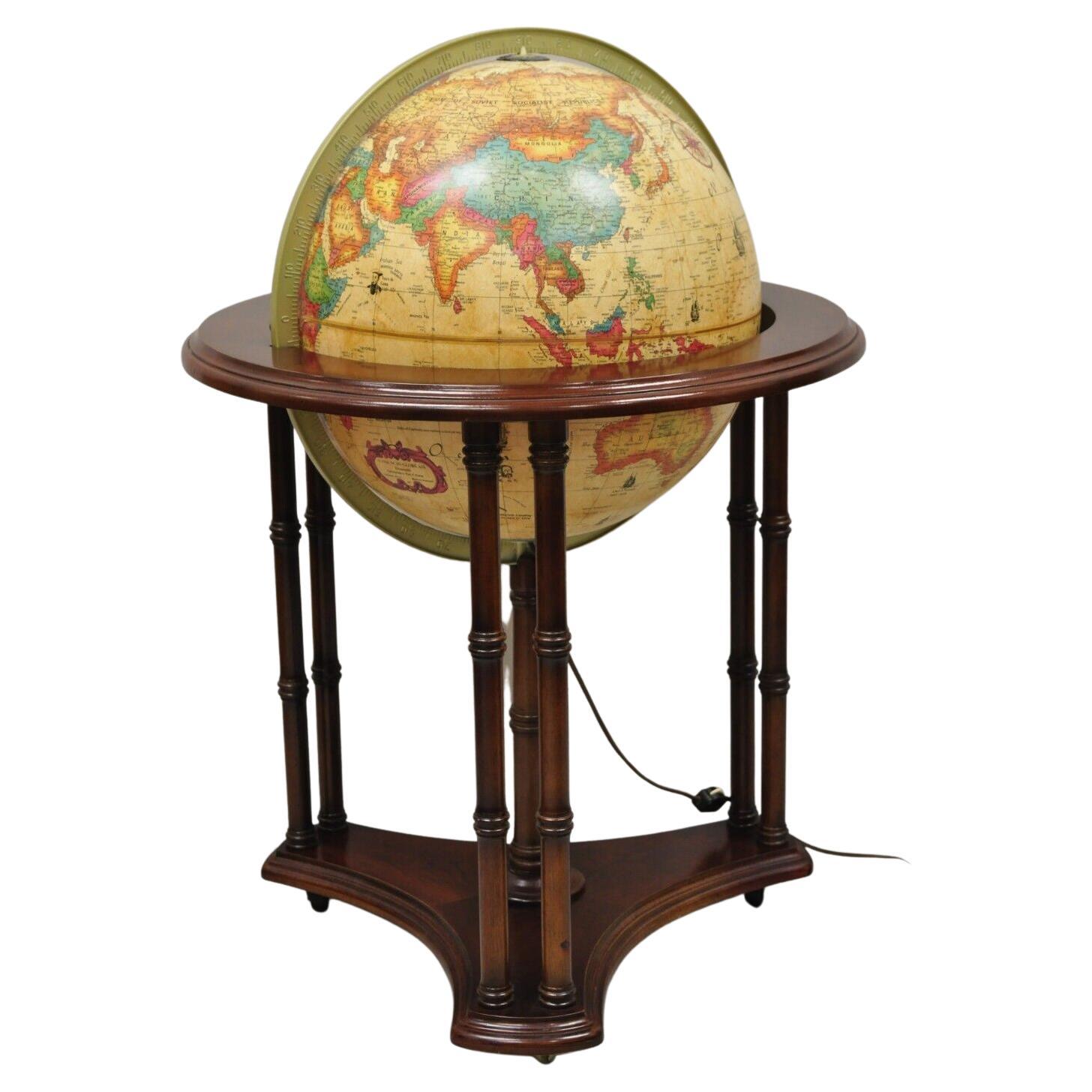 Vintage Scan Globe A/S Illuminated Lighted Globe on Stand, Denmark