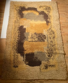 Alfombra Rya Vintage Escandinava Abstracta