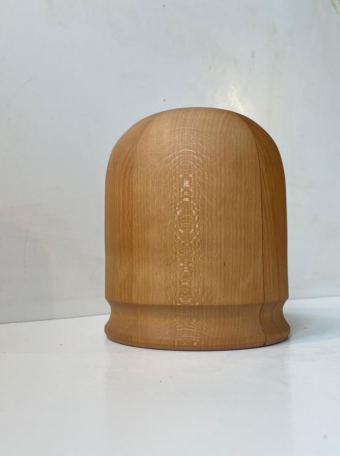 Scandinavian Modern Vintage Scandinavian Adjustable Hat Head - Stand in Solid Pine, 1970s For Sale