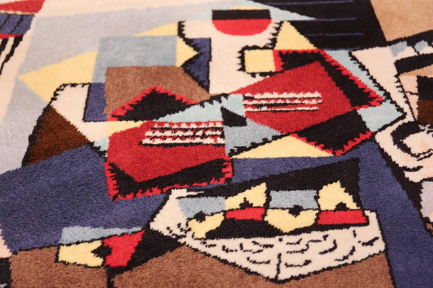 Vintage Scandinavian (after) Pablo Picasso Bird Cage Rug. Size: 5' 8