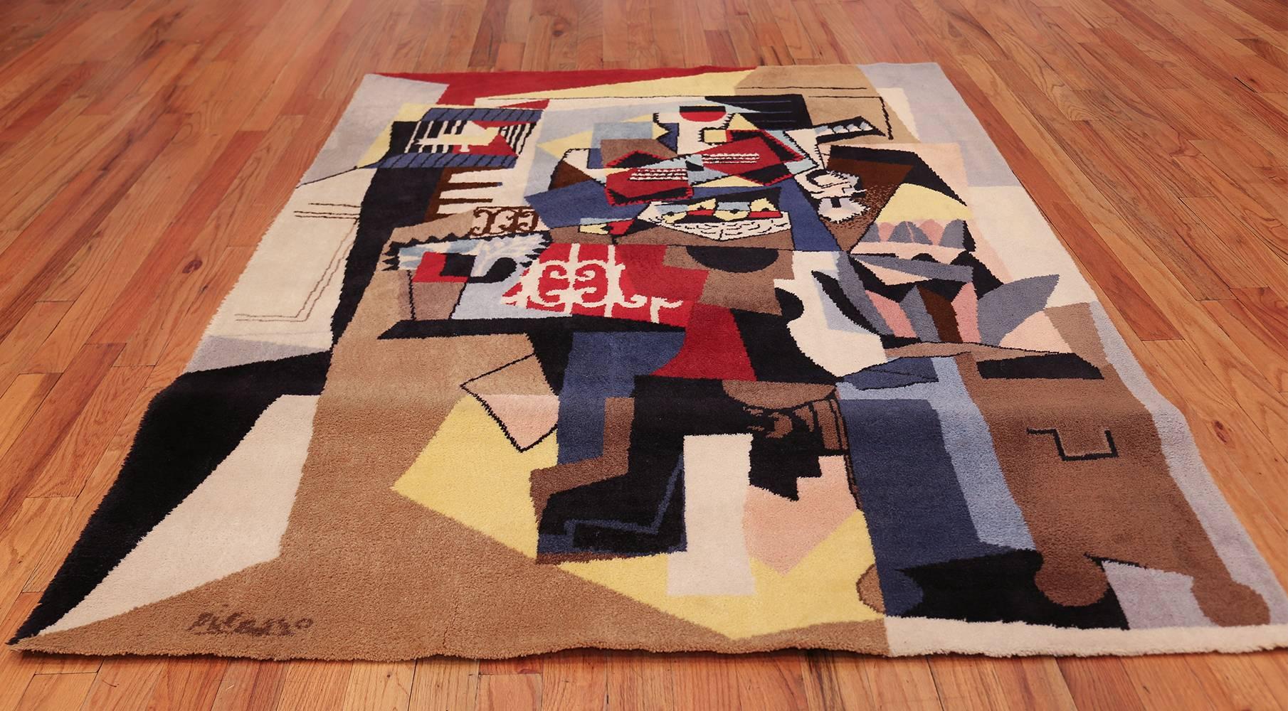 Skandinavischer Vintage-Teppich (nach Pablo Picasso) mit Vogelkäfig. Größe: 5' 8