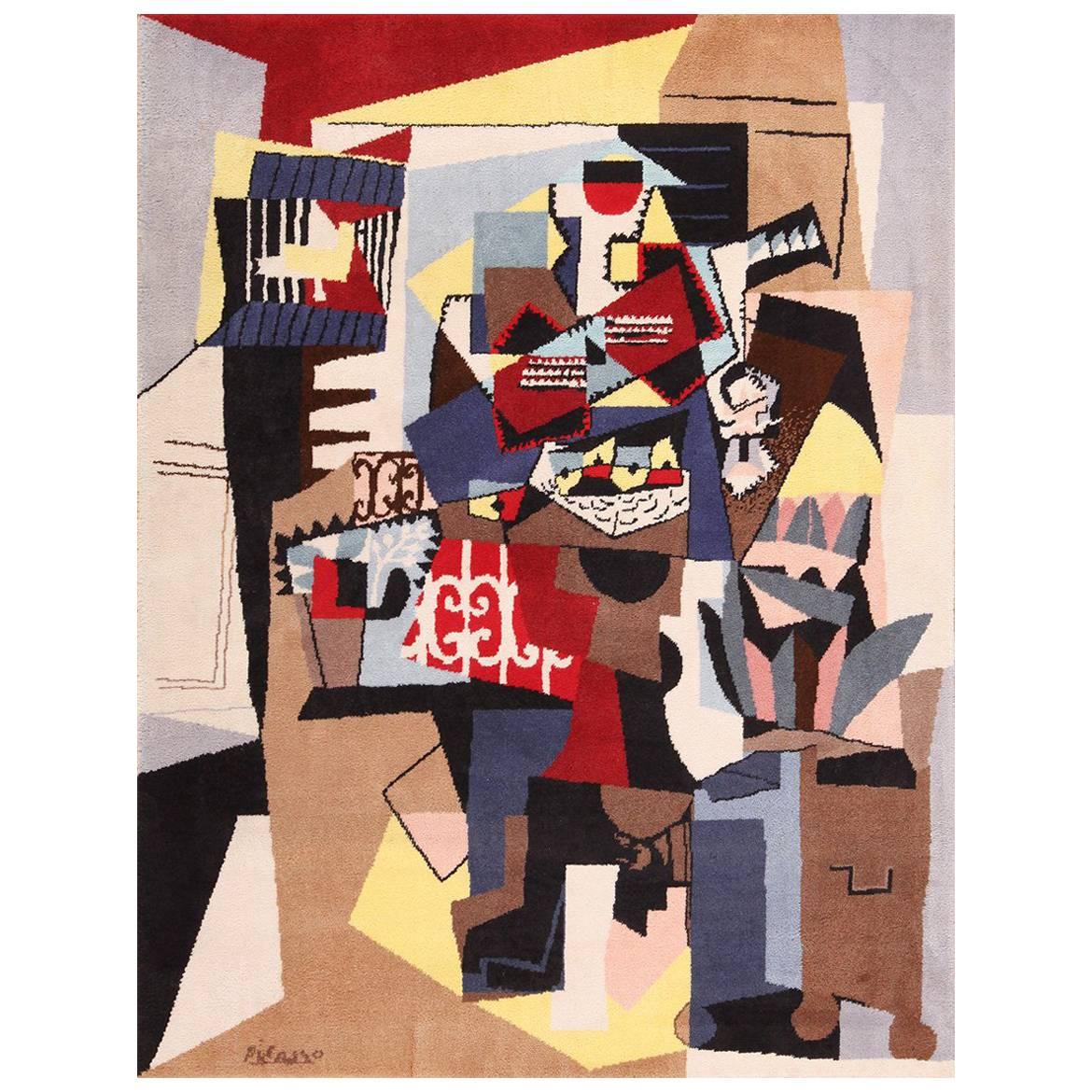 Skandinavischer Vintage-Teppich (nach Pablo Picasso) mit Vogelkäfig. Größe: 5' 8" x 7' 6"