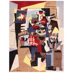 Skandinavischer Vintage-Teppich (nach Pablo Picasso) mit Vogelkäfig. Größe: 5' 8" x 7' 6"