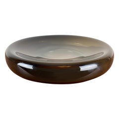 Vintage Scandinavian Amber Glass Centerpiece Bowl
