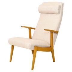 Retro Scandinavian Armchair with Headrest