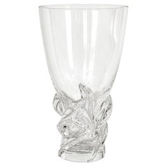 Vintage Scandinavian Art Crystal Vase, Sculptural Design, 1960