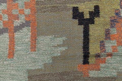 Vintage Scandinavian Art Deco Abstract Flatweave Rug By Carl Edvin Svensson