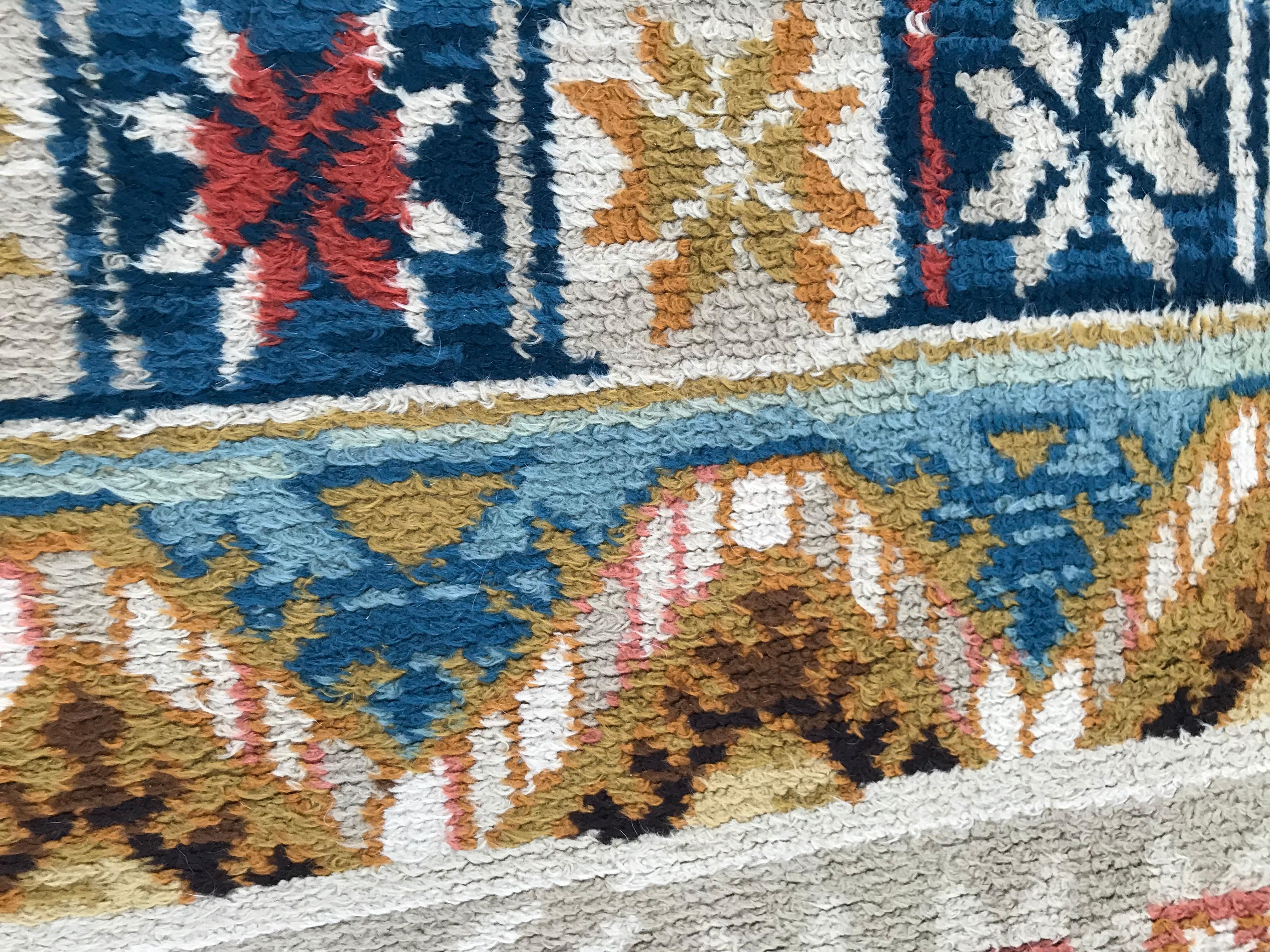Skandinavischer Vintage-Teppich im Art-déco-Design (Wolle) im Angebot