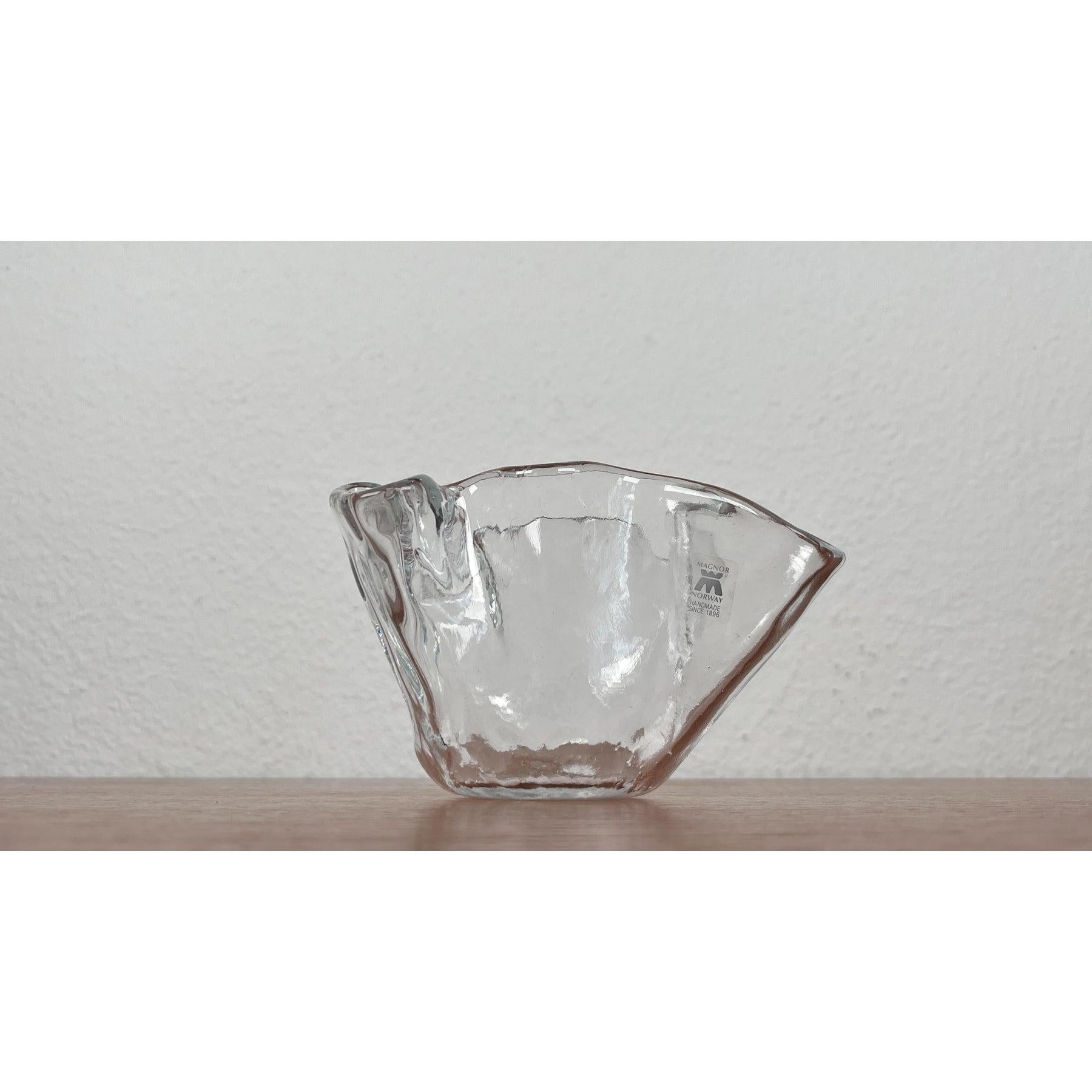 Vintage Scandinavian Art Glass Bowl from Magnor, 1970s For Sale 5