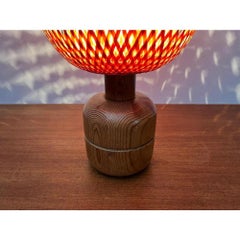 Vintage Scandinavian Bamboo and Wood Table Lamp, 1970s