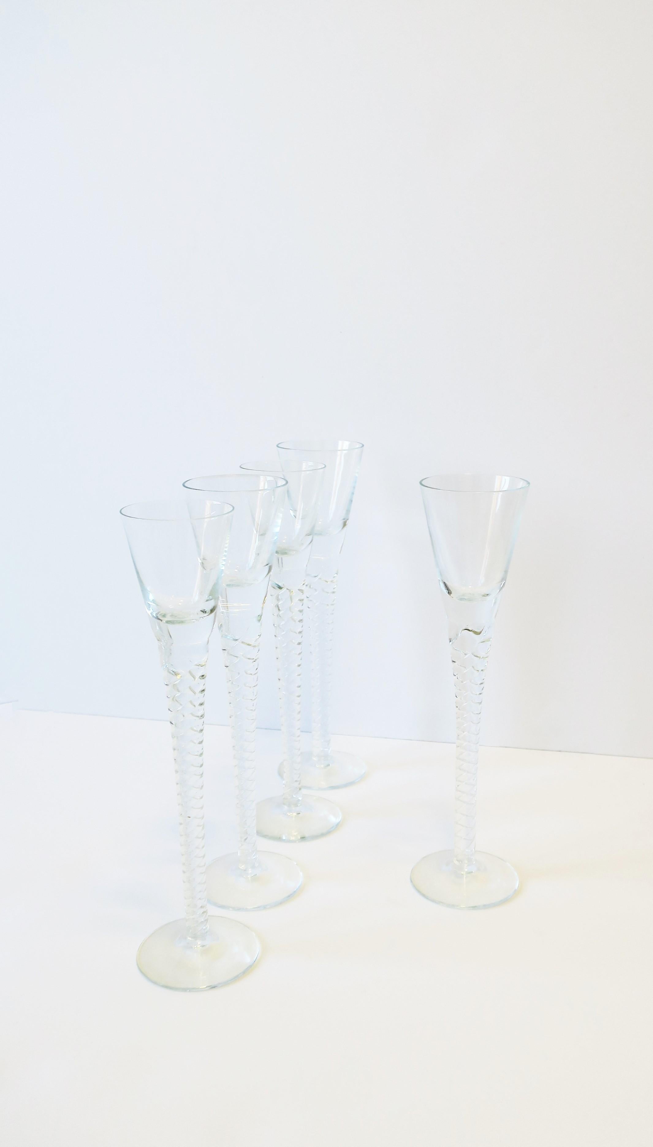 Scandinavian Modern Vintage Scandinavian Barware Art Glass Aperitif or Shot Glasses, Set of 5