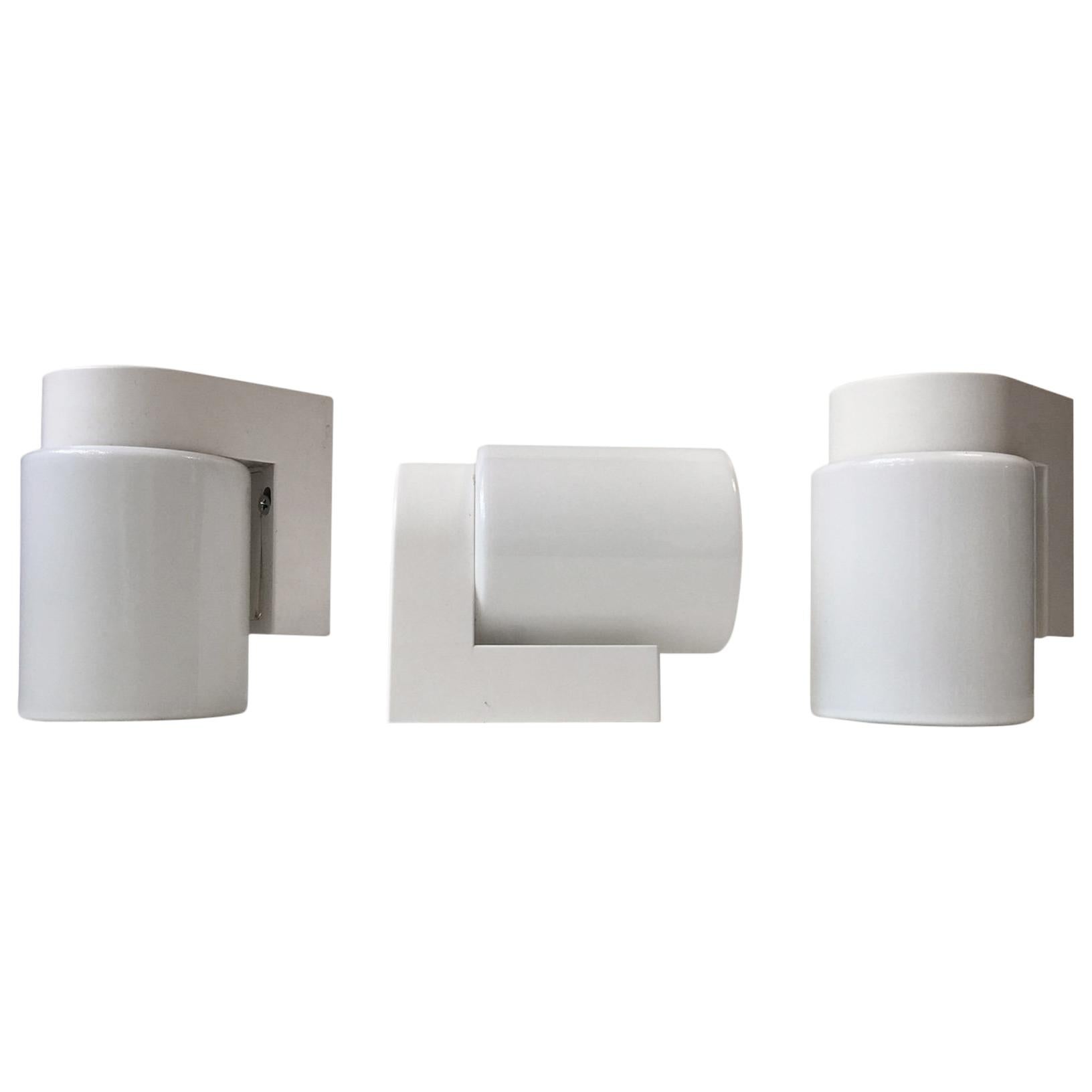 Vintage Scandinavian Bathroom Wall Lights, 1970s, Set of Three