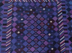 Vintage Scandinavian Blue Flatweave Rug by Märta Måås-Fjetterström, AB MMF