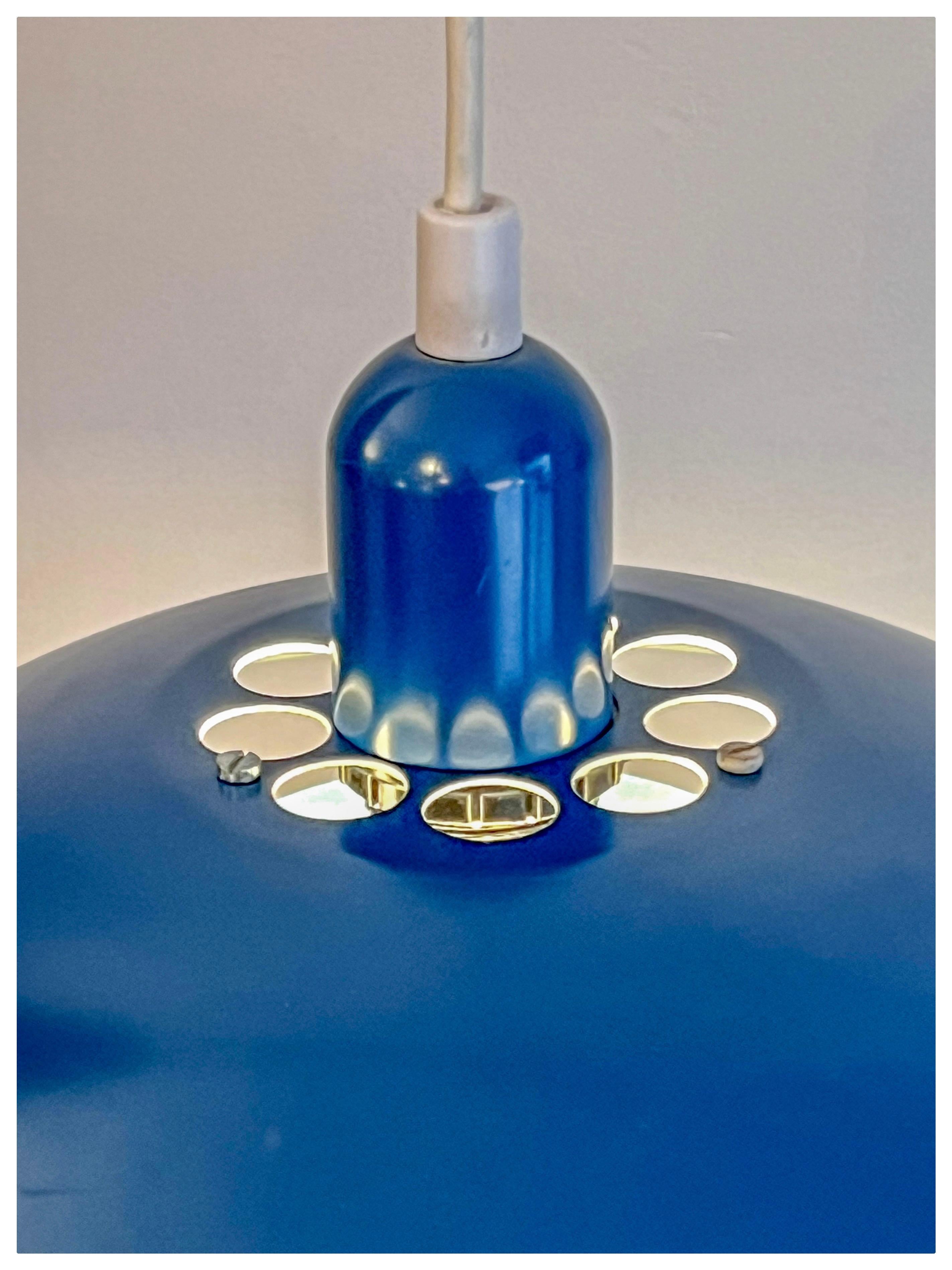 Scandinavian Modern Vintage Scandinavian Blue Layer Pendant Lamp, Denmark 1980s