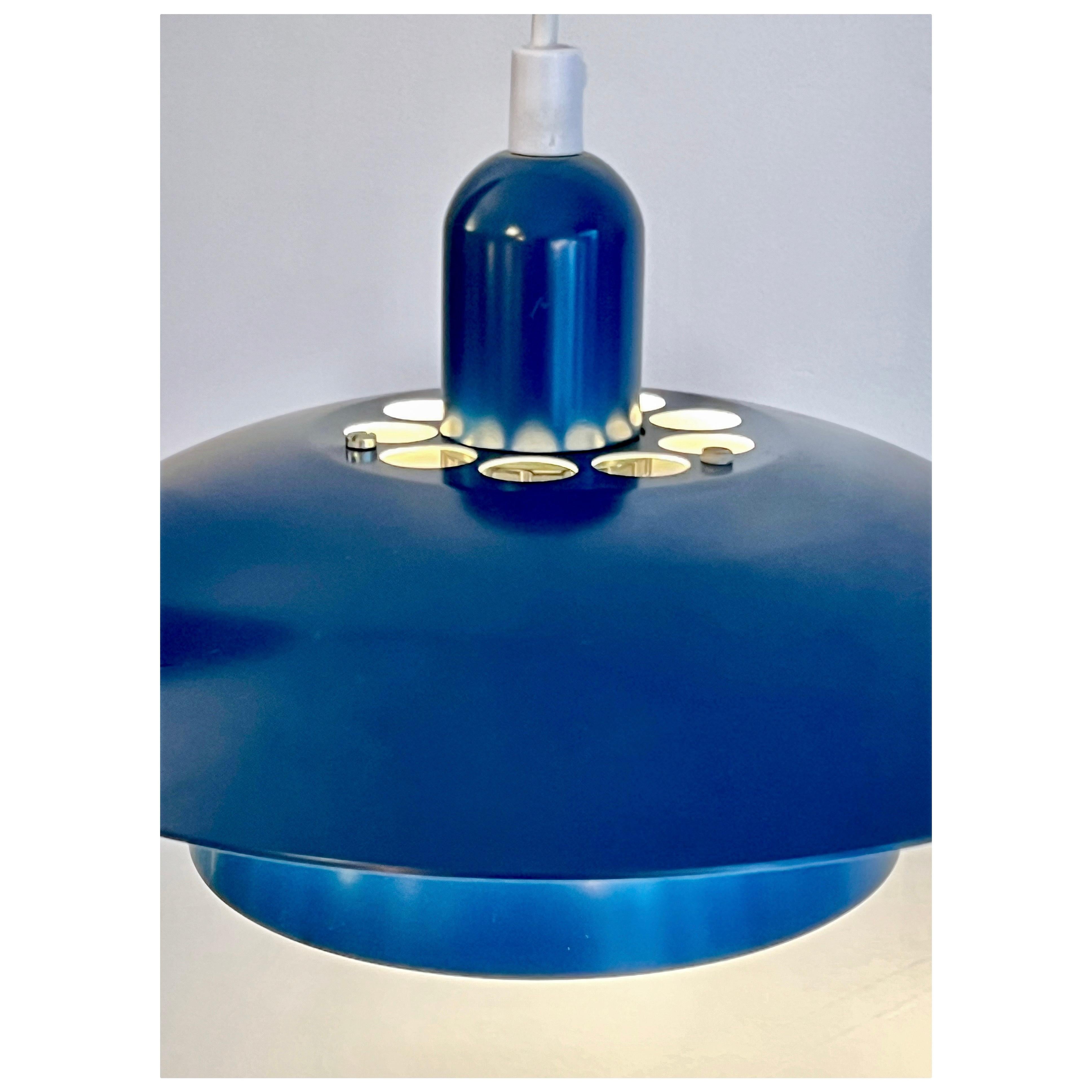 20th Century Vintage Scandinavian Blue Layer Pendant Lamp, Denmark 1980s