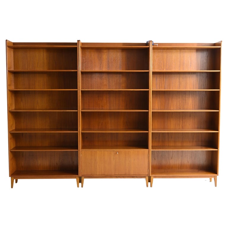 Vintage Scandinavian Bookcase / Three Modules For Sale at 1stDibs