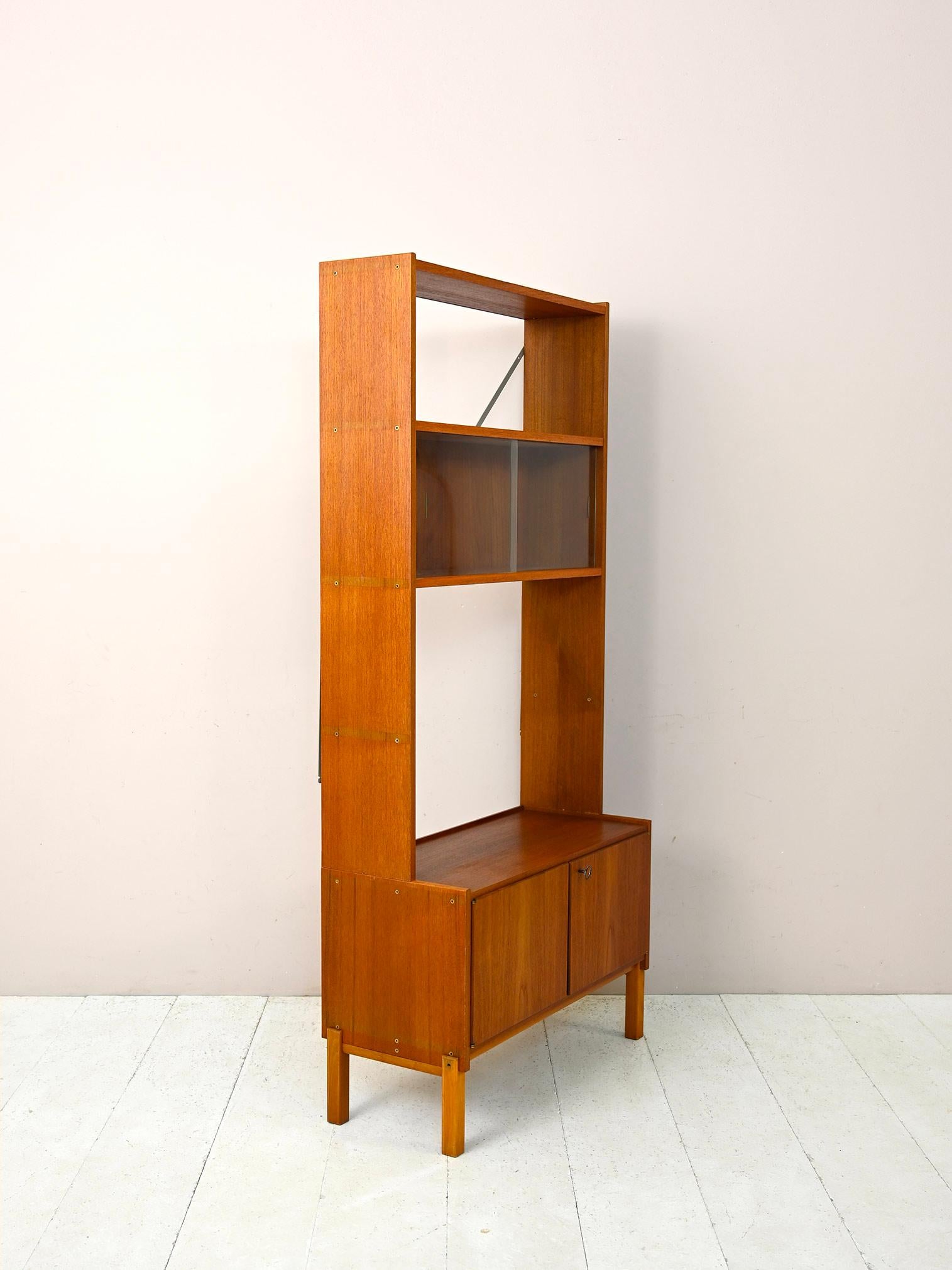 Scandinavian Modern Vintage Scandinavian bookcase with display cabinet For Sale