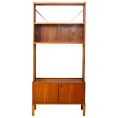 Vintage Scandinavian bookcase with display cabinet