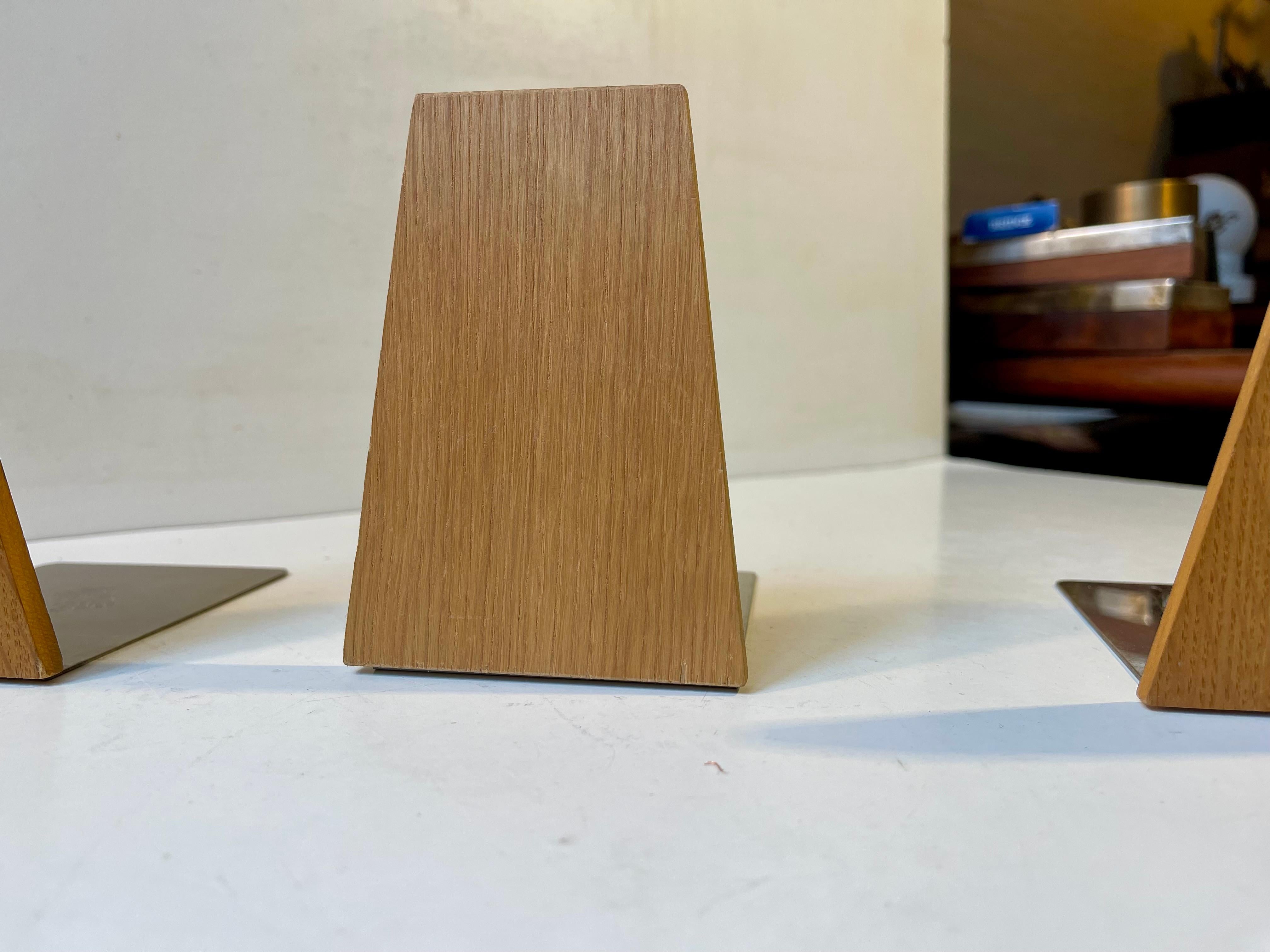 Fermalibri scandinavi vintage in Oak, anni '60, set di 3 In condizioni buone in vendita a Esbjerg, DK