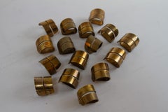 Vintage Scandinavian Brass Napkin Holders, 1970s. Set of 16.