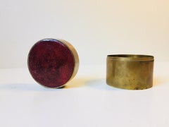 Vintage Scandinavian Brass Trinket or Jewelry Box with Blood Enamel, 1960s