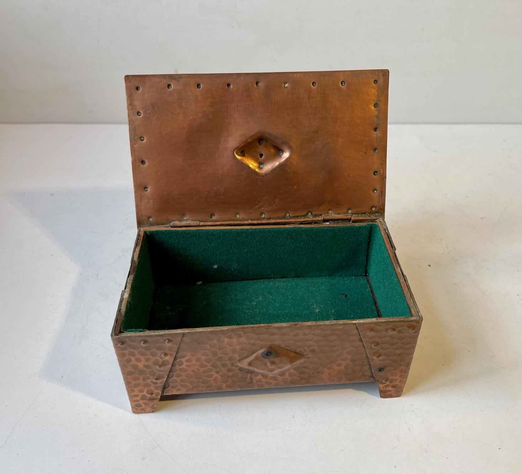 Mid-20th Century Vintage Scandinavian Brutalist Box in Copper For Sale