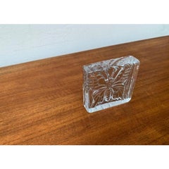 Vintage Scandinavian Butterfly Glass Deco Block, 1970s