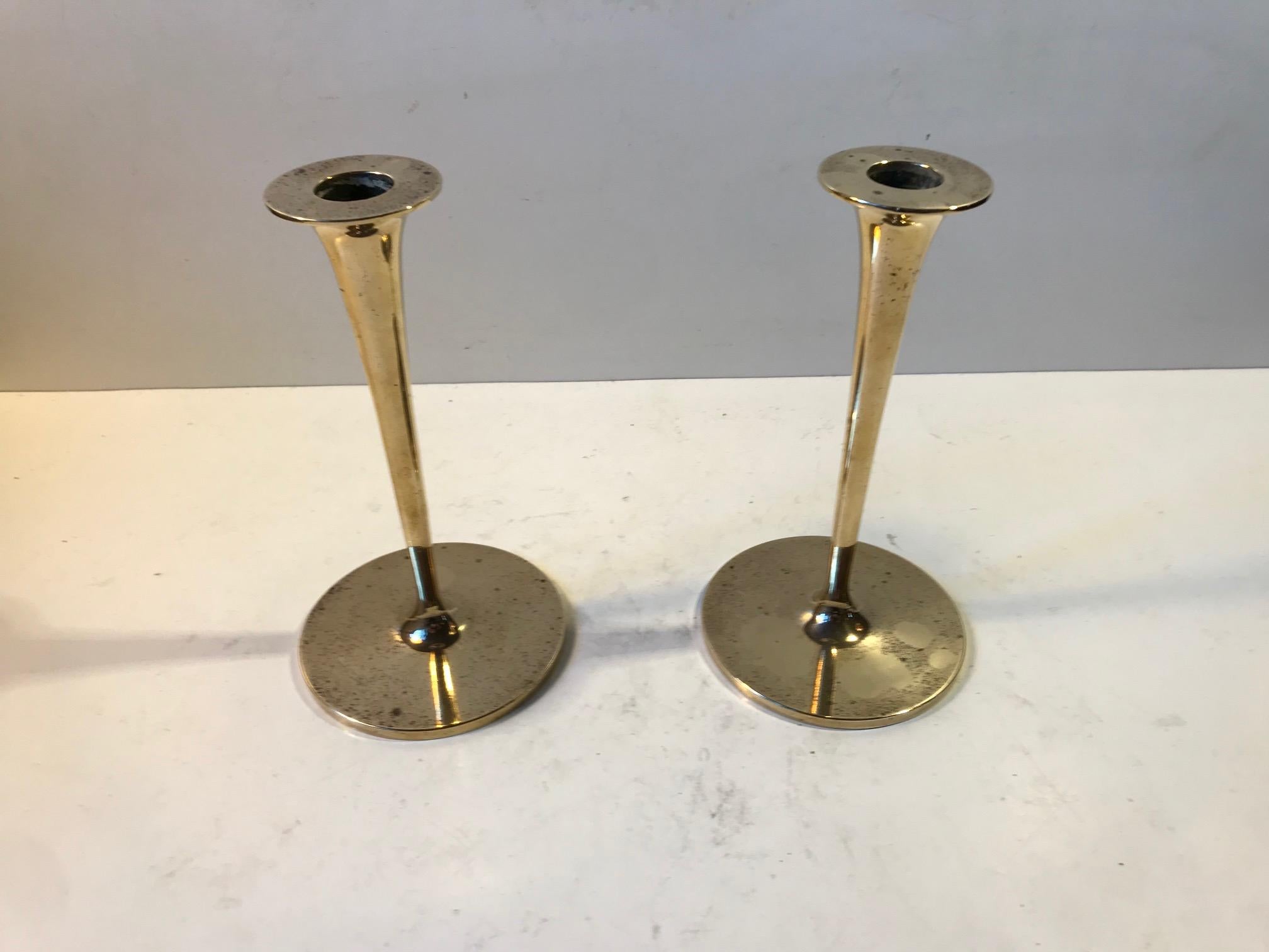 Vintage Scandinavian Candlesticks in Brass, 1960s 3