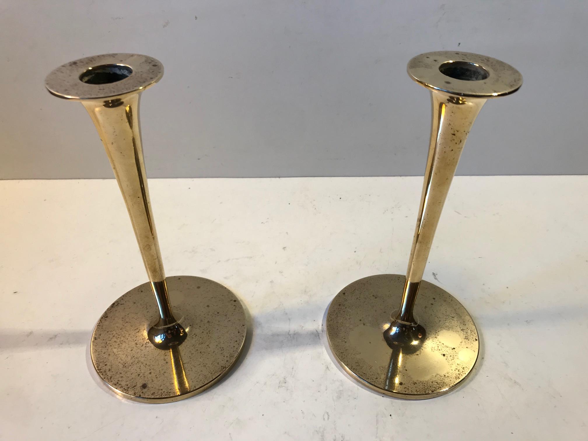 Vintage Scandinavian Candlesticks in Brass, 1960s 4