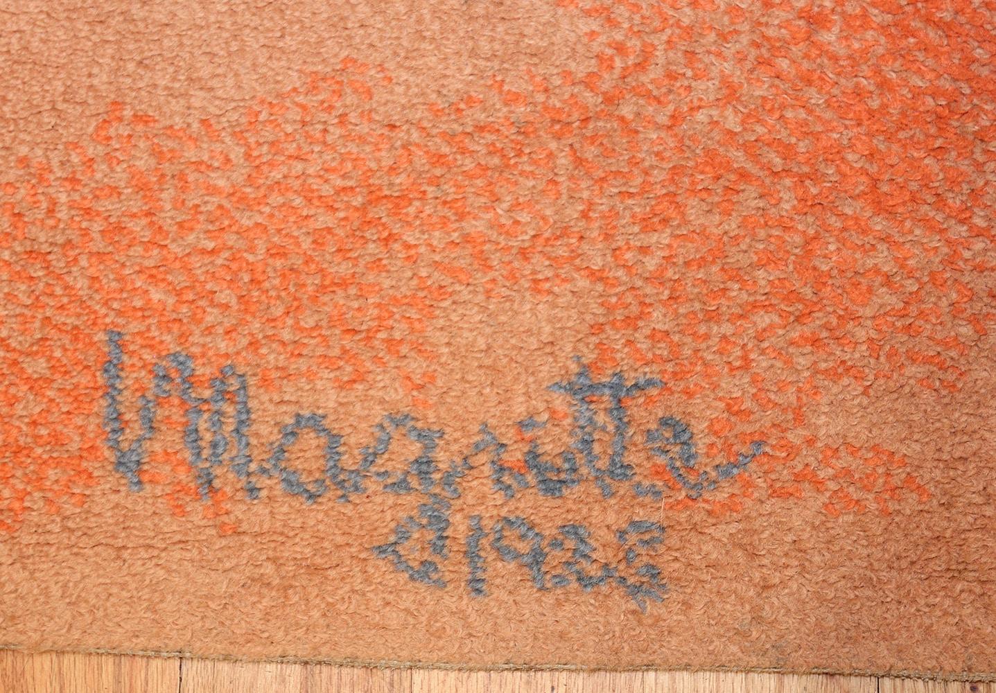Machine-Made Vintage Scandinavian Carpet by Ege After René Magritte. 4' 7