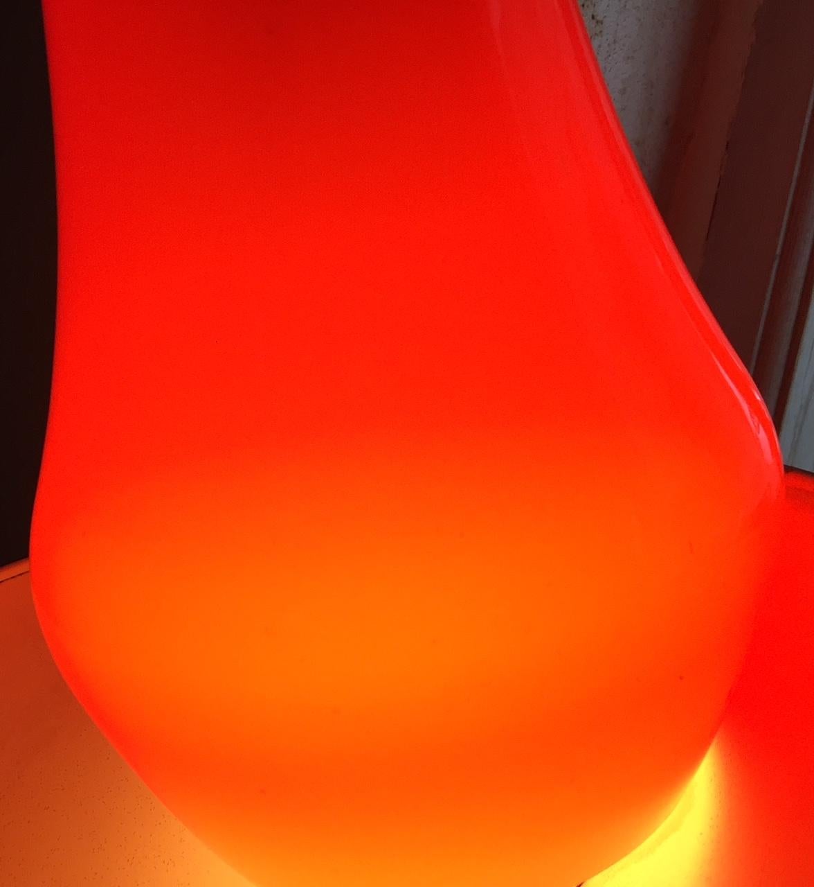 European Vintage Scandinavian Cased Orange Glass Pendant Lamp, 1960s For Sale