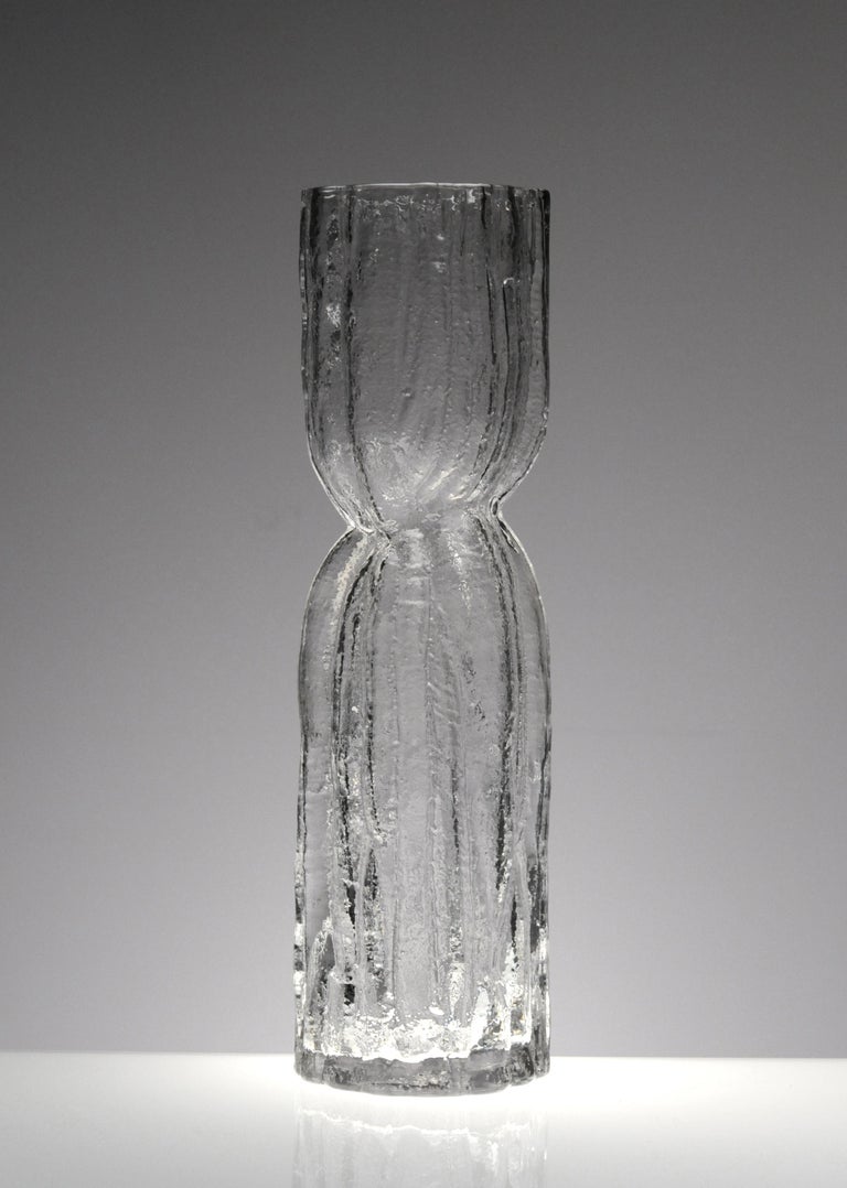 Vintage Scandinavian Clear Glass Vase by Christer Sjogren for