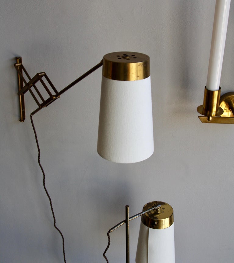 Vintage Scandinavian Concertina Articulated Brass Wall Light, Denmark