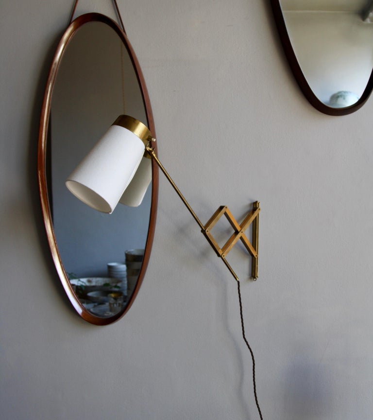 Vintage Scandinavian Concertina Articulated Brass Wall Light, Denmark