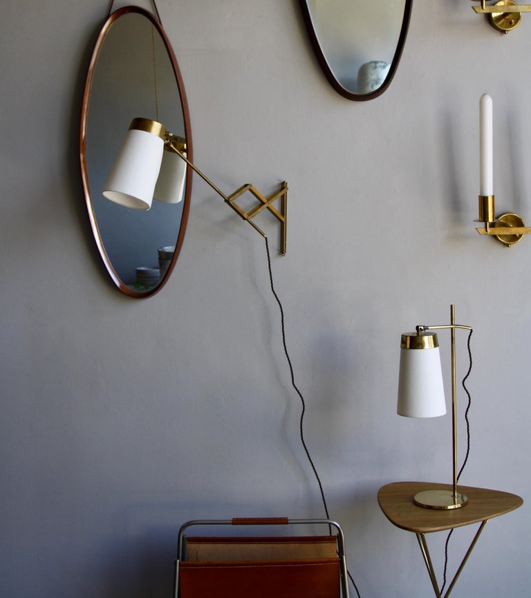 Vintage Scandinavian Concertina Articulated Brass Wall Light, Denmark