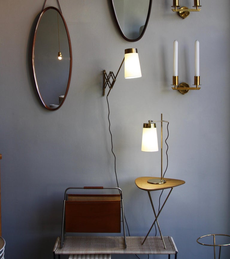 Vintage Scandinavian Concertina Articulated Brass Wall Light, Denmark