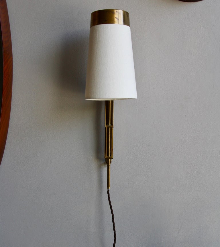 Vintage Scandinavian Concertina Articulated Brass Wall Light, Denmark