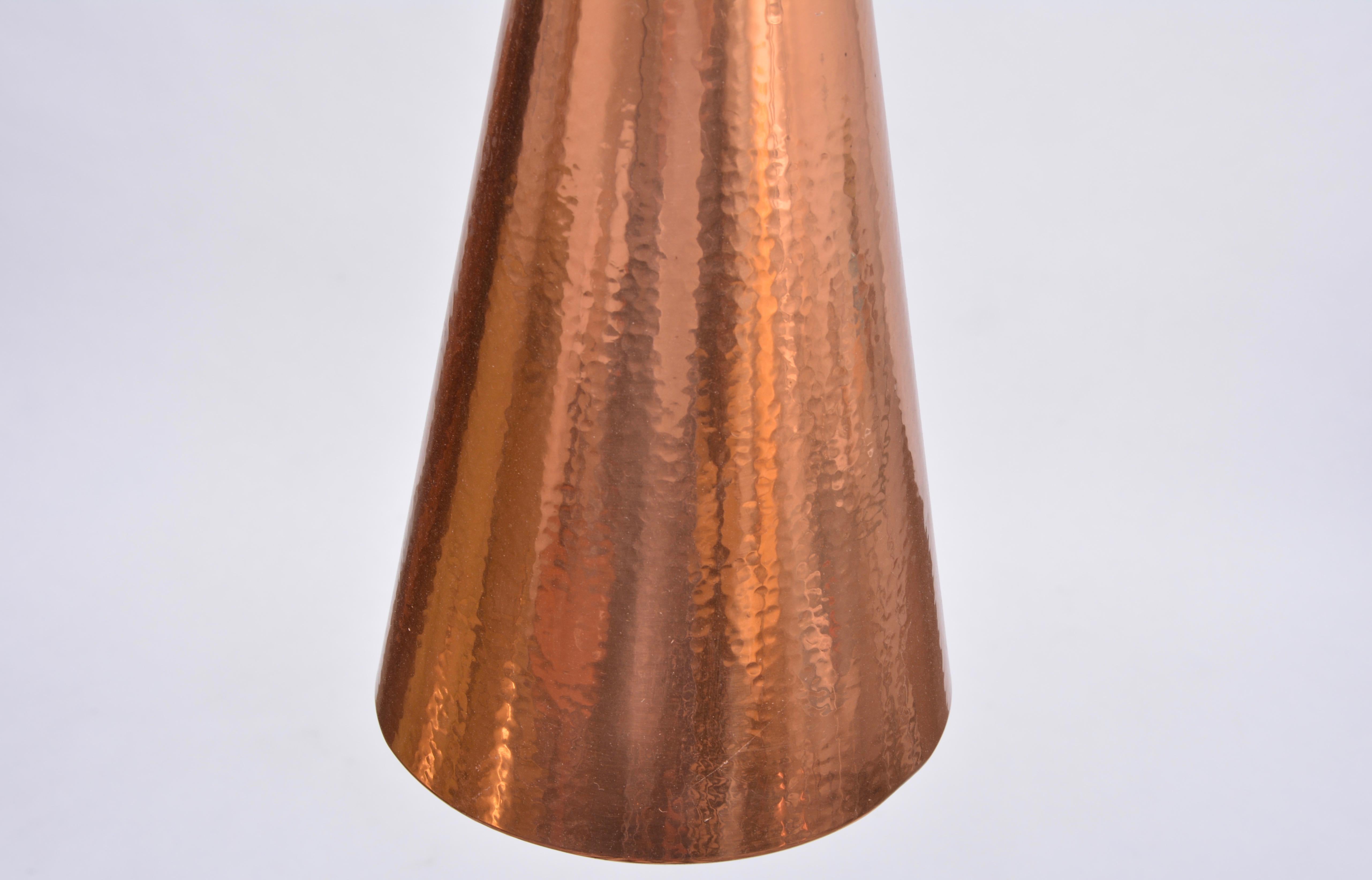 copper cone pendant light