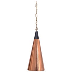Scandinavian Mid-Century Modern cone shaped Copper pendant lamp