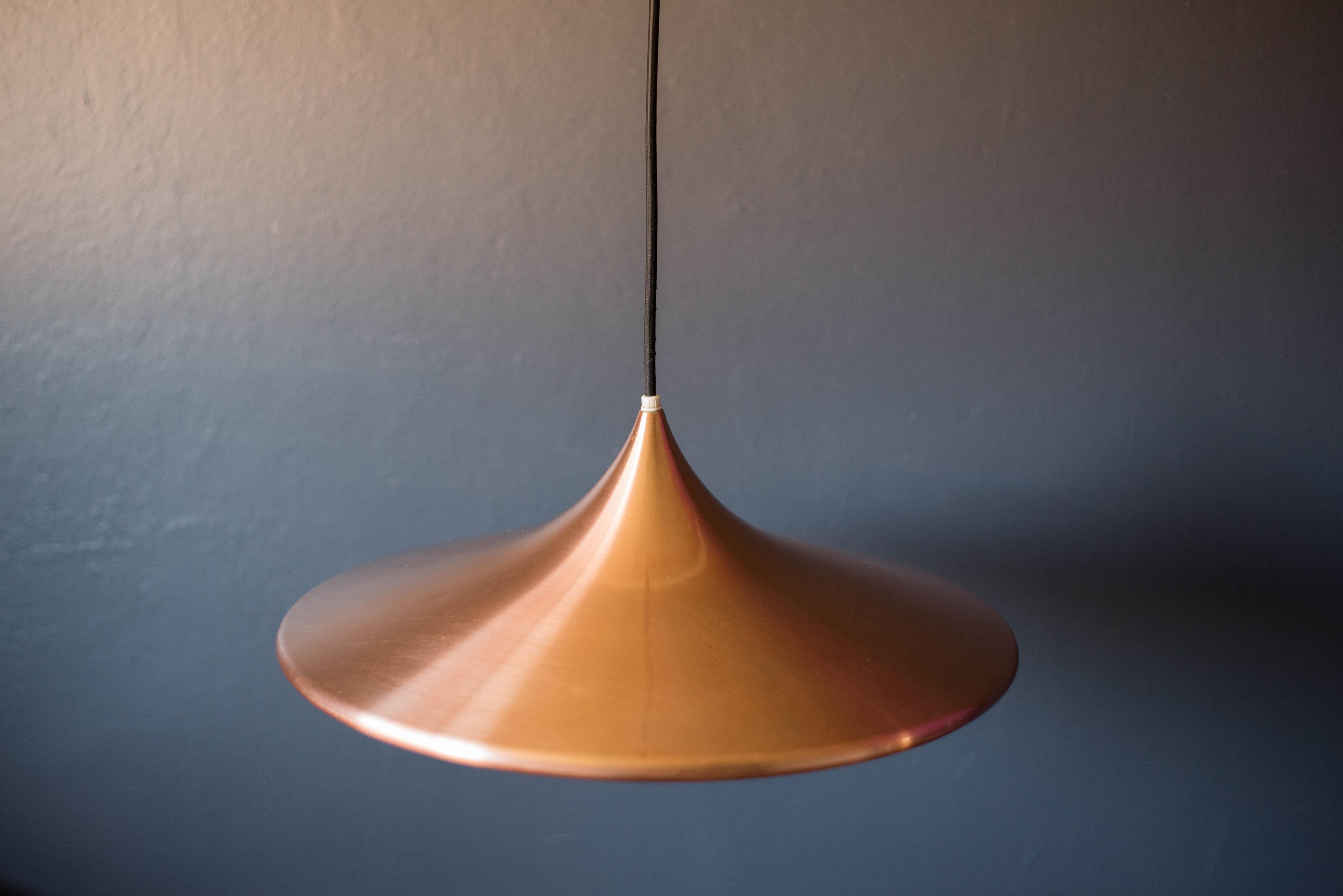 Scandinavian Modern Vintage Scandinavian Copper Pendant Lamp