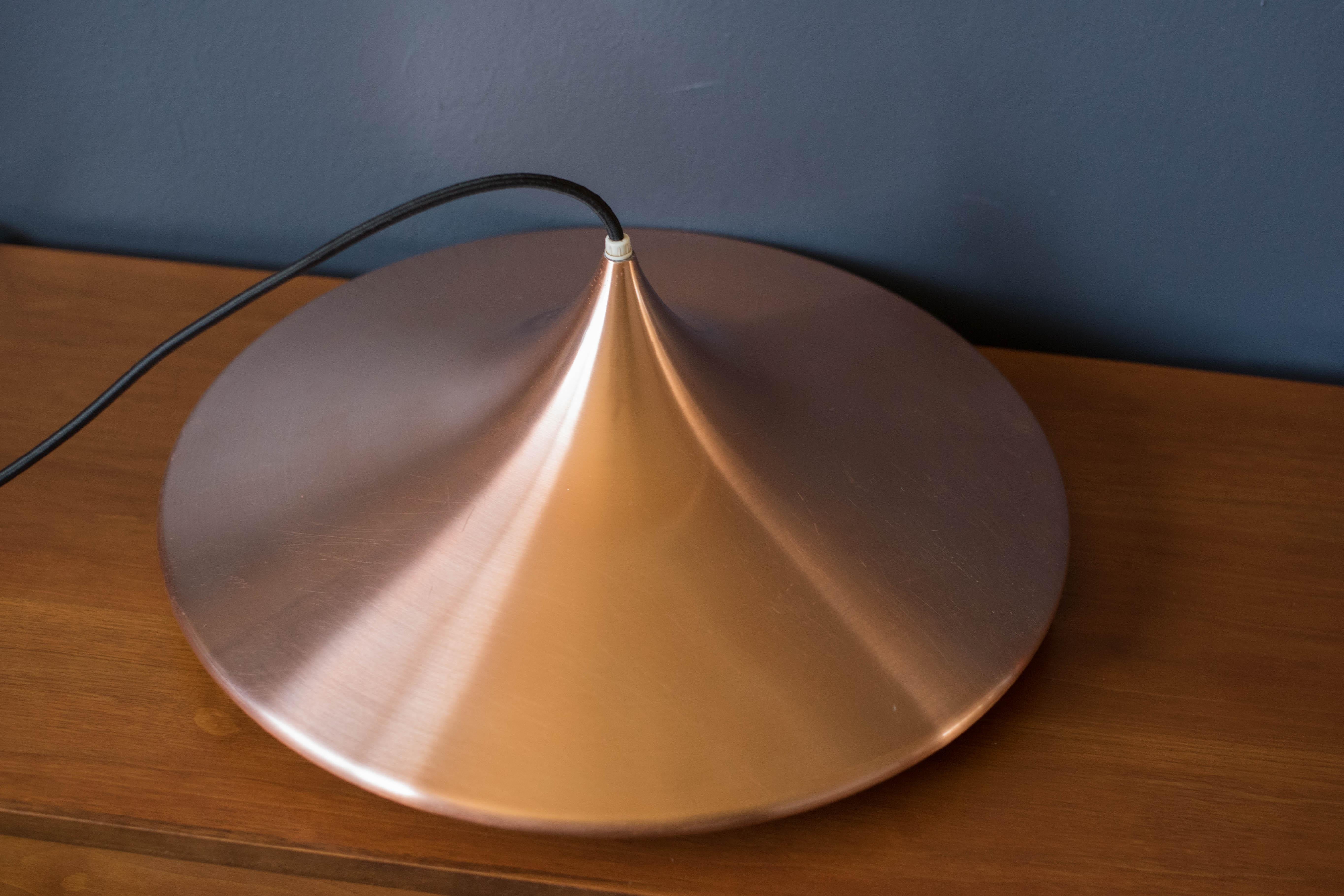 Plated Vintage Scandinavian Copper Pendant Lamp