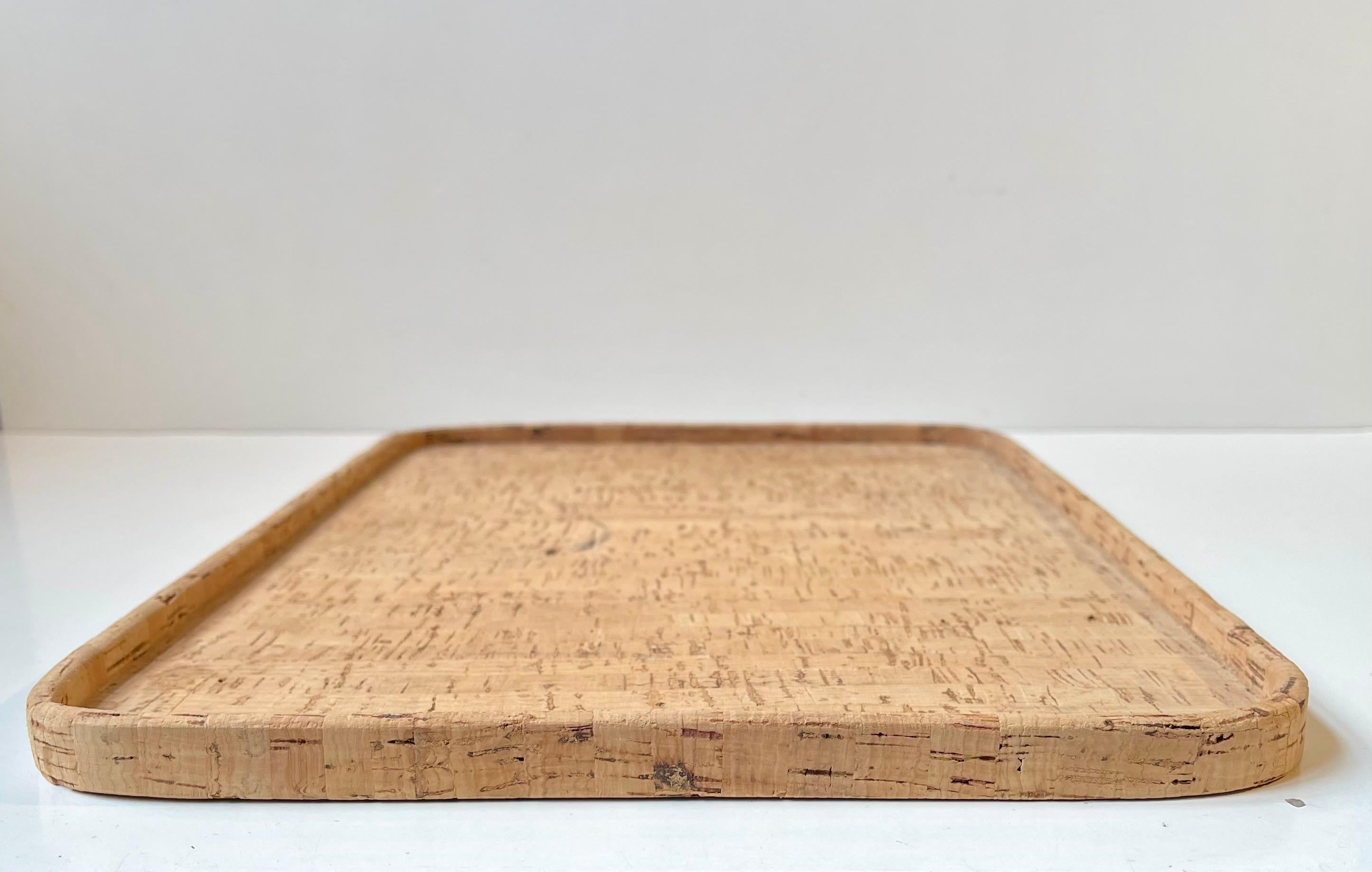 Skandinavisches Vintage-Kork-Tablett von Signe Persson-Melin, 1970er Jahre im Angebot 2