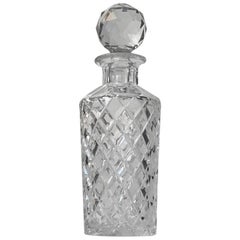 Vintage Scandinavian Crystal Decanter with Cut Harlequin, 1960s