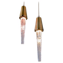 Vintage Scandinavian Crystal Icicle Pendant Lamps from Ateljé Engberg