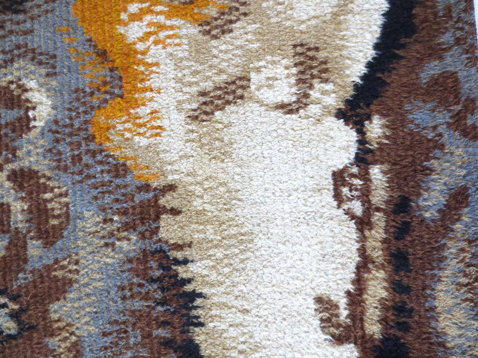 Skandinavischer Deko-Teppich, circa Mitte des 20. Jahrhunderts (Handgewebt) im Angebot