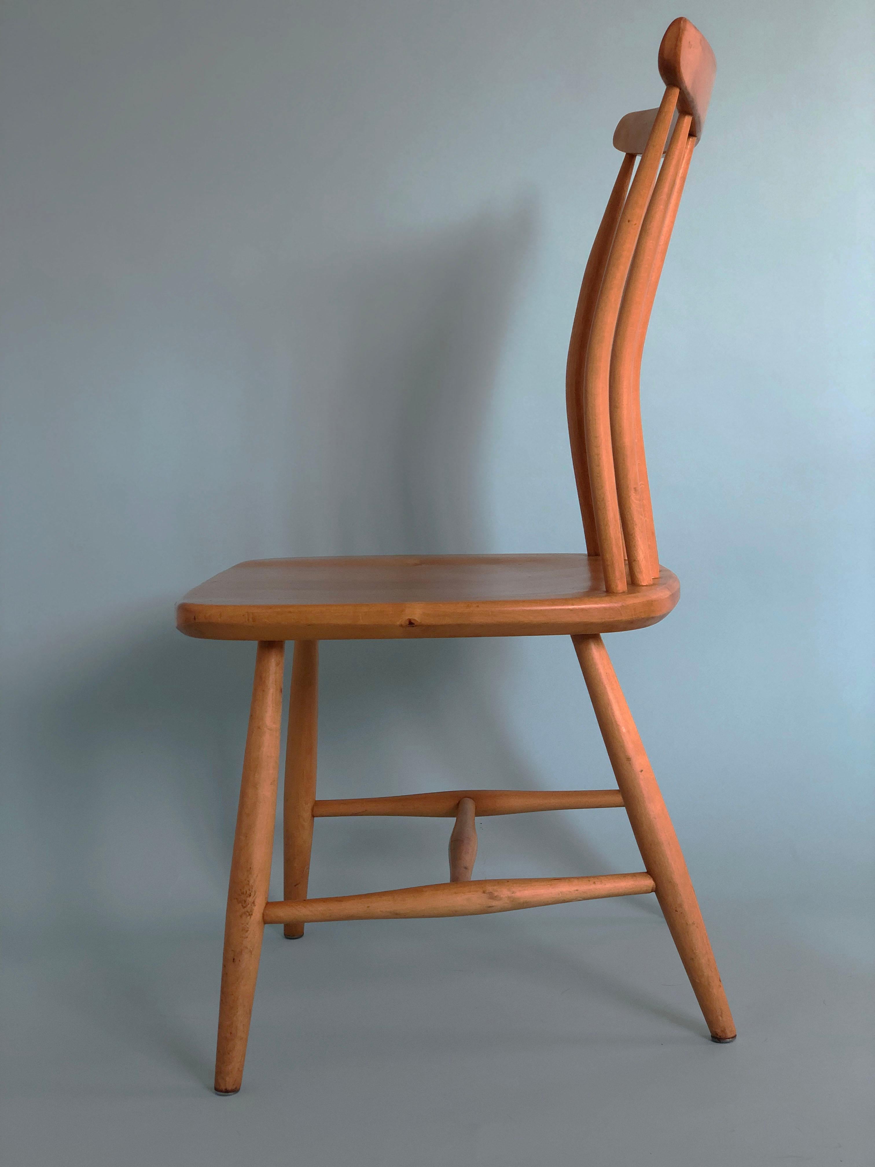 Birch Vintage Scandinavian Design Dining Chair Akerblom Sweden 1950s Set of 4