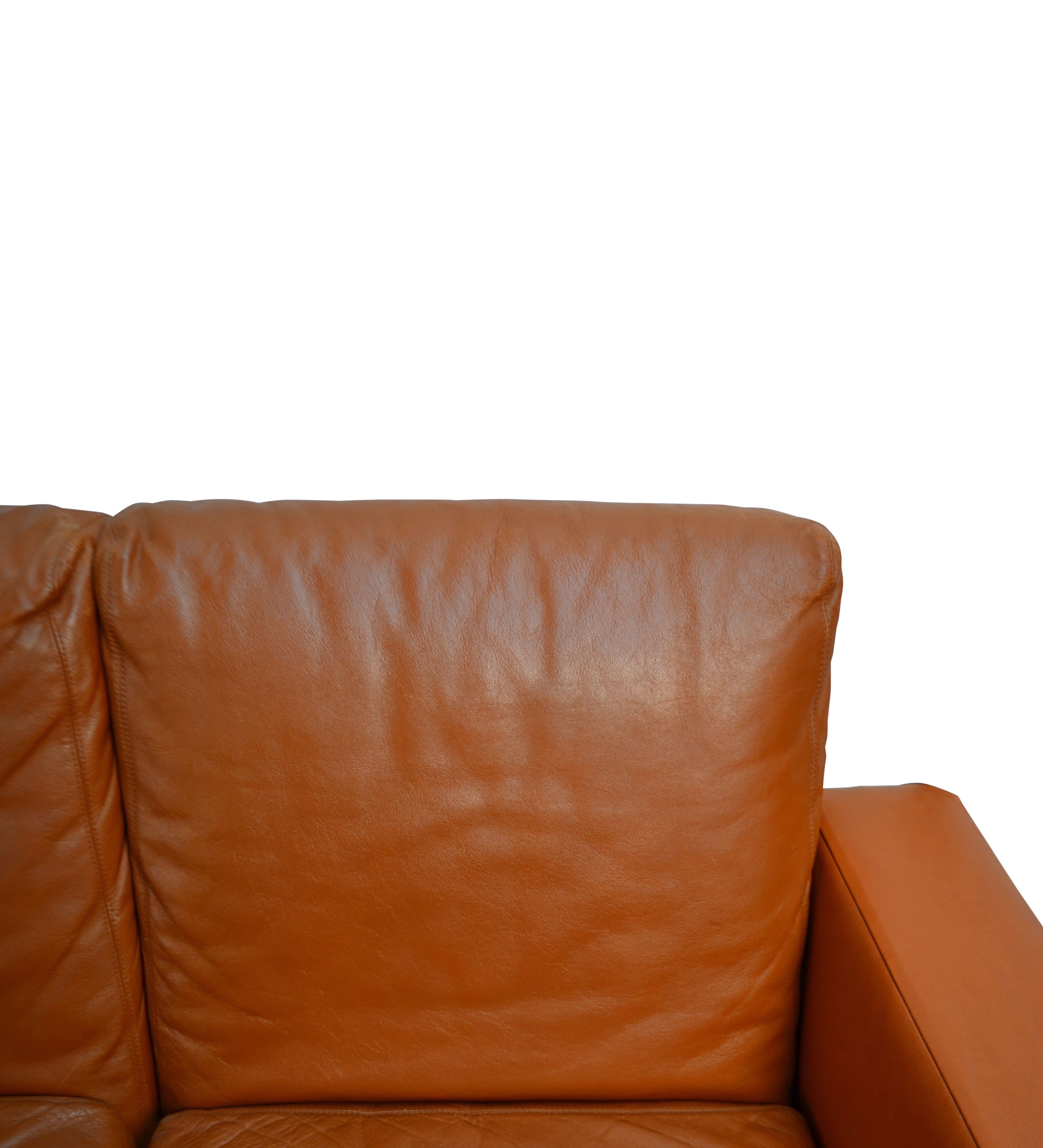 Vintage Scandinavian Design Sven Ivar Dysthe 4-Seater Leather Sofa 3