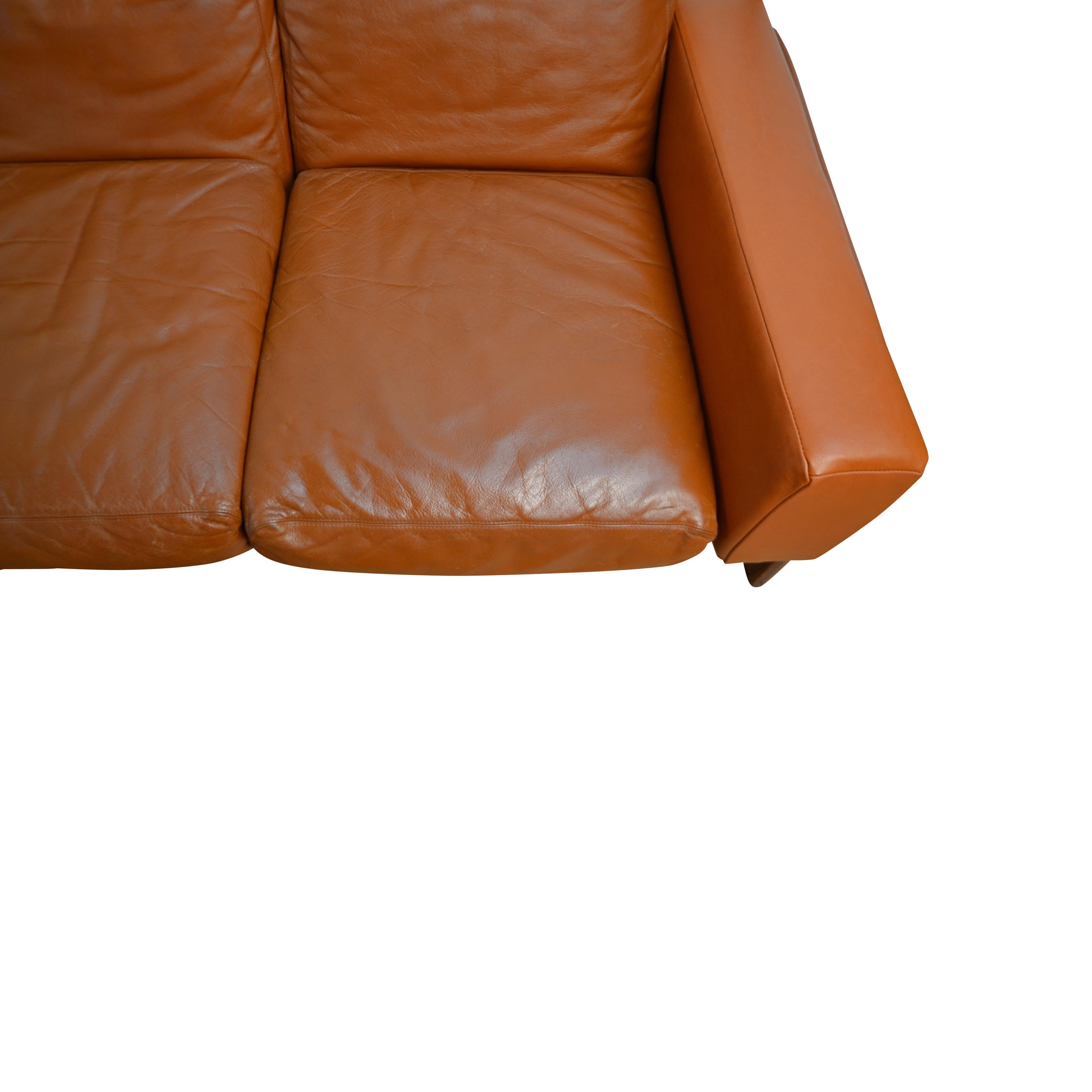 Vintage Scandinavian Design Sven Ivar Dysthe 4-Seater Leather Sofa 6