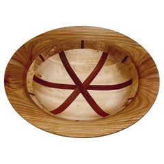 Vintage Scandinavian Design Teak & Hardwood Segmented Bowl, ca. 1970s